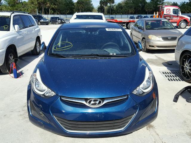 KMHDH4AE1GU485954 - 2016 HYUNDAI ELANTRA SE BLUE photo 9