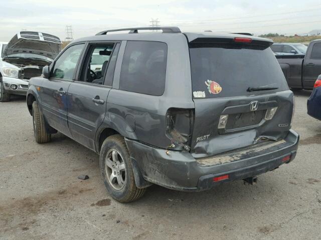 5FNYF18508B017563 - 2008 HONDA PILOT EXL CHARCOAL photo 3