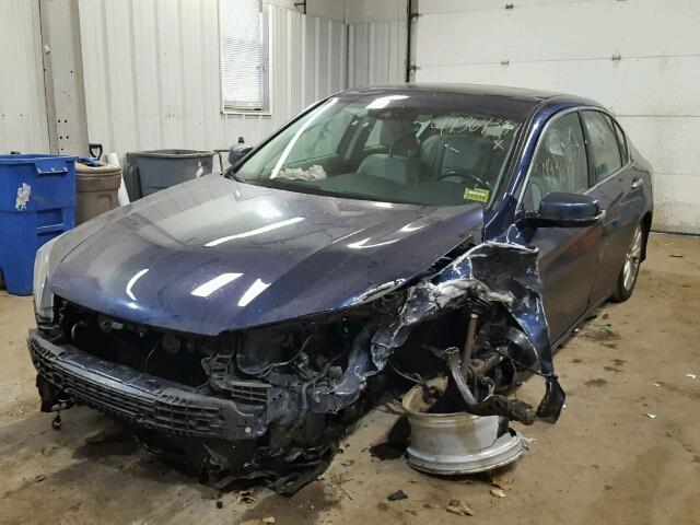 1HGCR3F83EA012826 - 2014 HONDA ACCORD EXL BLUE photo 2