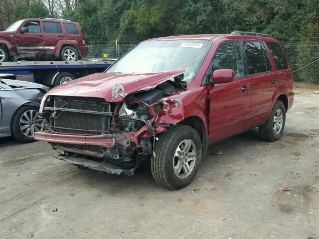 2HKYF18433H564845 - 2003 HONDA PILOT EX RED photo 2