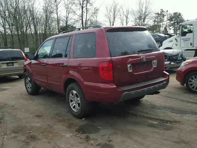 2HKYF18433H564845 - 2003 HONDA PILOT EX RED photo 3