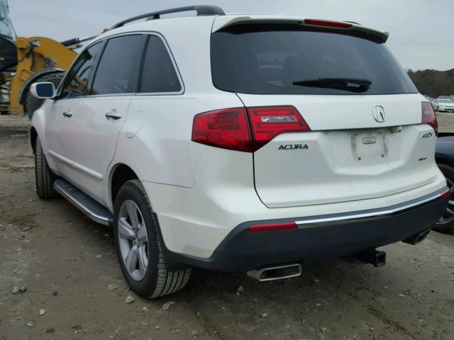 2HNYD2H21BH521276 - 2011 ACURA MDX WHITE photo 3