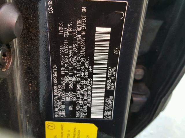 JTJHW31U082856223 - 2008 LEXUS RX 400H BLACK photo 10