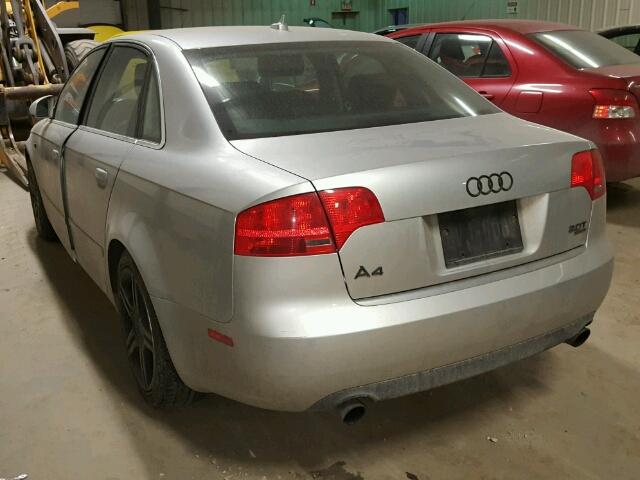 WAUDF78E77A252354 - 2007 AUDI A4 2.0T QU SILVER photo 3