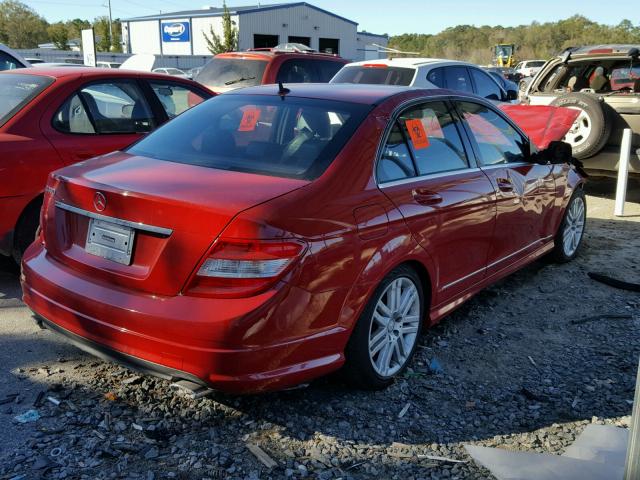 WDDGF54X29R051936 - 2009 MERCEDES-BENZ C 300 RED photo 4