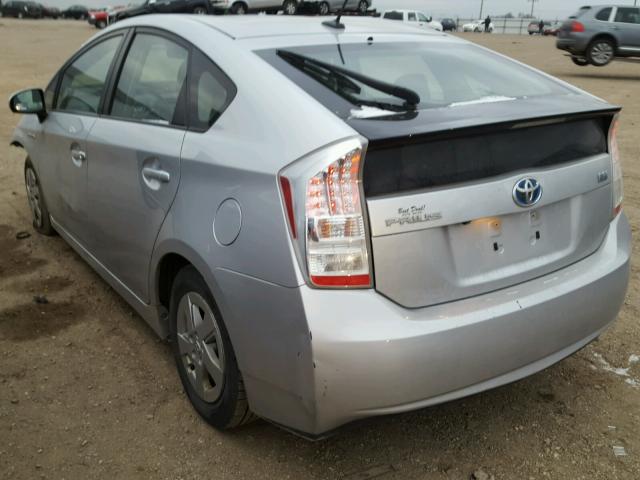 JTDKN3DU1A0033793 - 2010 TOYOTA PRIUS SILVER photo 3