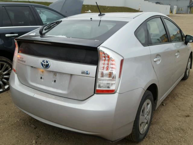 JTDKN3DU1A0033793 - 2010 TOYOTA PRIUS SILVER photo 4