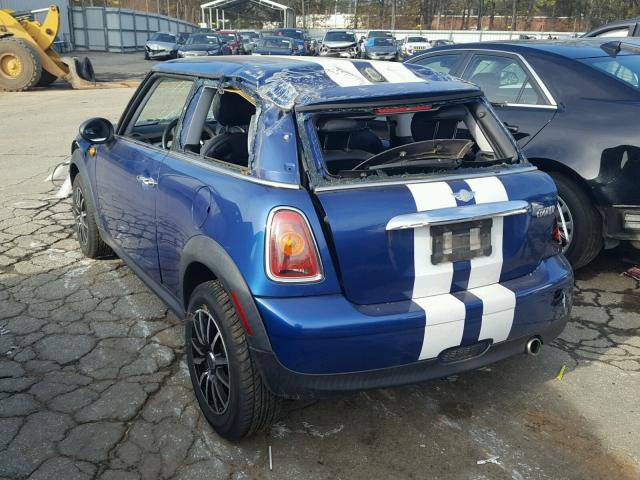 WMWMF33587TU61719 - 2007 MINI COOPER BLUE photo 3