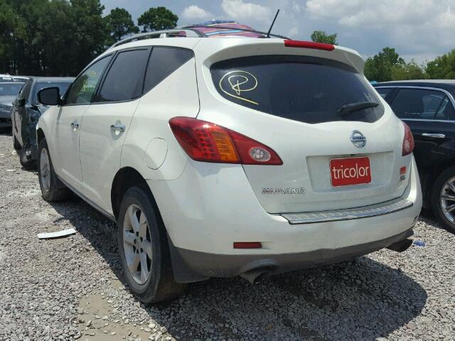 JN8AZ18U99W103178 - 2009 NISSAN MURANO S WHITE photo 3