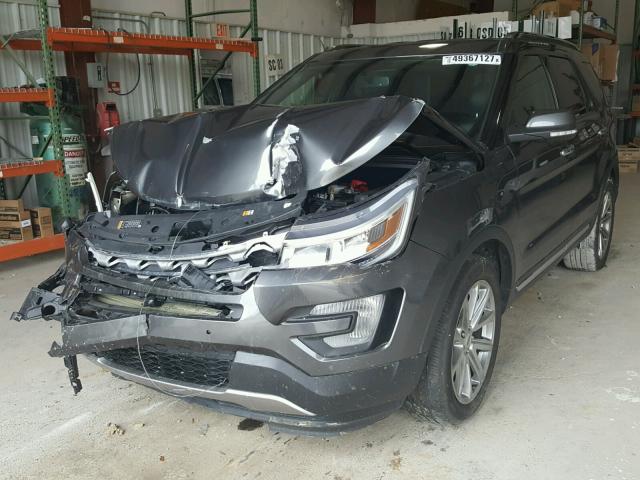 1FM5K7F82HGC06747 - 2017 FORD EXPLORER L BLACK photo 2