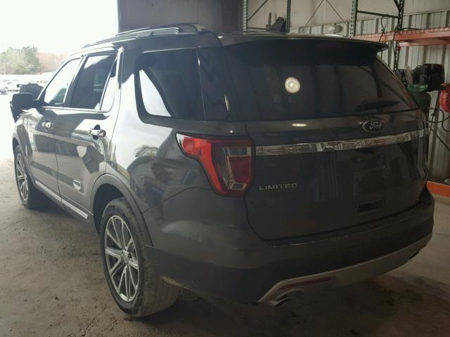 1FM5K7F82HGC06747 - 2017 FORD EXPLORER L BLACK photo 3