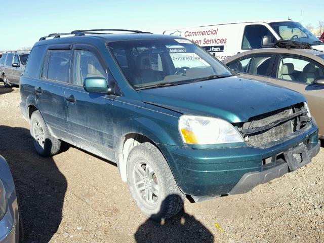 2HKYF18613H540805 - 2003 HONDA PILOT EXL TEAL photo 1