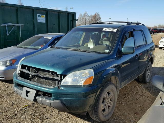 2HKYF18613H540805 - 2003 HONDA PILOT EXL TEAL photo 2