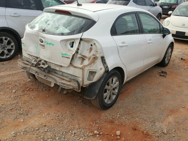 KNADN5A32E6334525 - 2014 KIA RIO EX WHITE photo 4