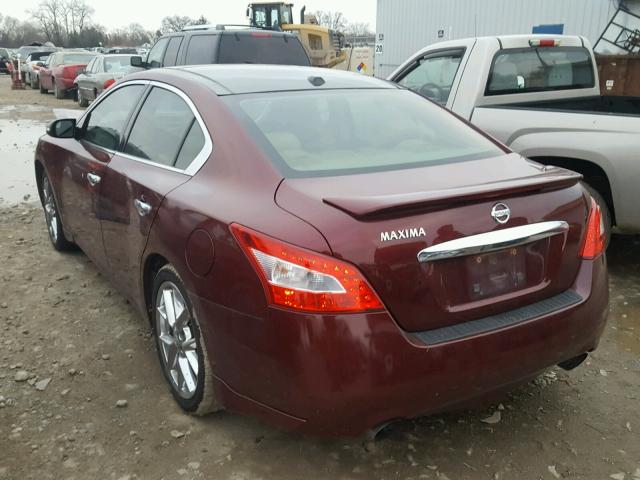 1N4AA51E49C813089 - 2009 NISSAN MAXIMA S BURGUNDY photo 3