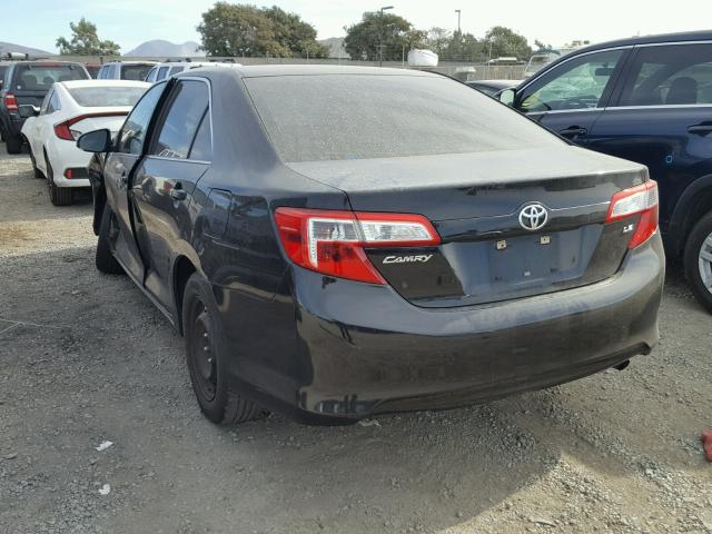 4T1BF1FKXCU087498 - 2012 TOYOTA CAMRY BASE BLACK photo 3