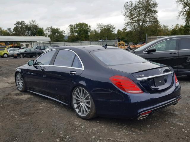 WDDUG8CB9GA216576 - 2016 MERCEDES-BENZ S 550 BLUE photo 3