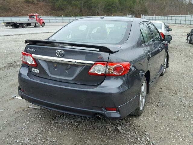 2T1BU4EE5BC537352 - 2011 TOYOTA COROLLA BA GRAY photo 4