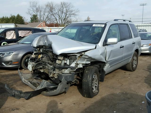 5FNYF18535B054523 - 2005 HONDA PILOT EXL SILVER photo 2