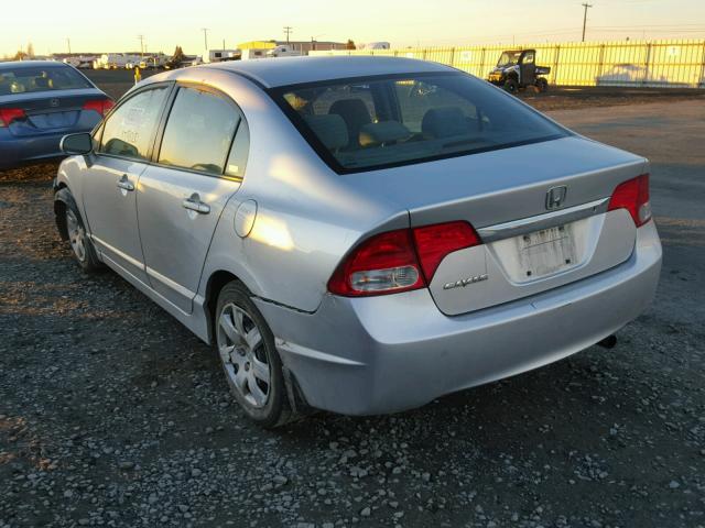 2HGFA16539H302151 - 2009 HONDA CIVIC LX SILVER photo 3