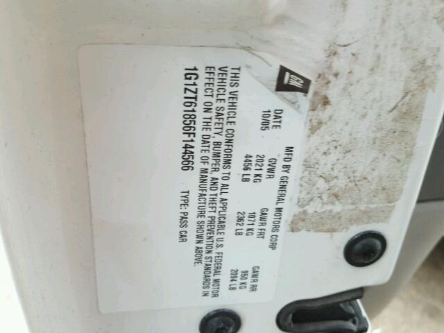 1G1ZT61856F144566 - 2006 CHEVROLET MALIBU MAX 白色 照片 10