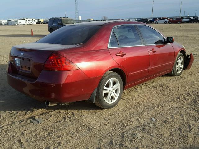 1HGCM563X6A009874 - 2006 HONDA ACCORD SE RED photo 4