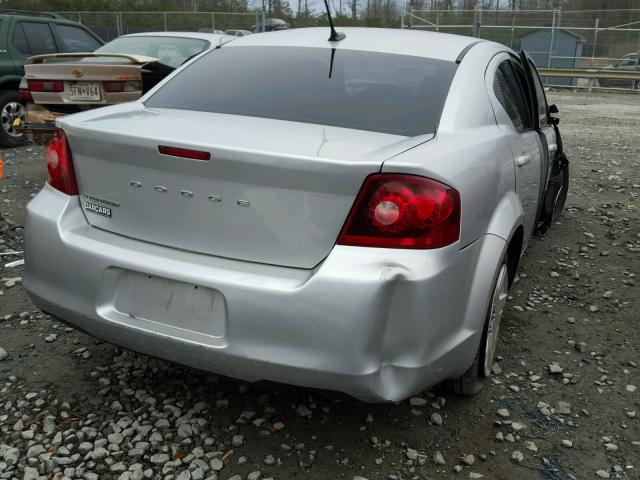 1C3CDZAB1CN147476 - 2012 DODGE AVENGER SE SILVER photo 4