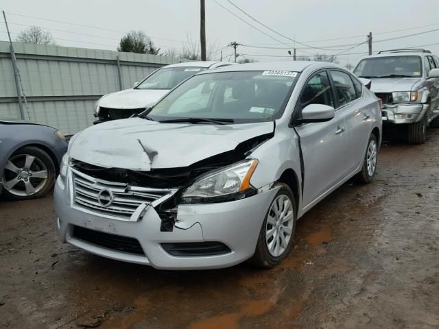 3N1AB7AP7FL669867 - 2015 NISSAN SENTRA S SILVER photo 2