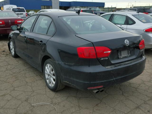 3VWDX7AJ3CM344546 - 2012 VOLKSWAGEN JETTA SE BLACK photo 3