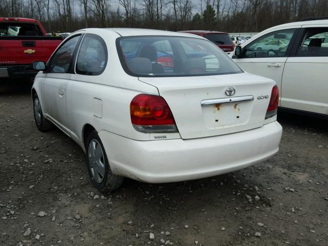 JTDAT123030260752 - 2003 TOYOTA ECHO WHITE photo 3