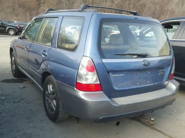 JF1SG67687H718768 - 2007 SUBARU FORESTER 2 BLUE photo 3