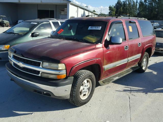 1GNEC16Z32J222920 - 2002 CHEVROLET SUBURBAN C BURGUNDY photo 2