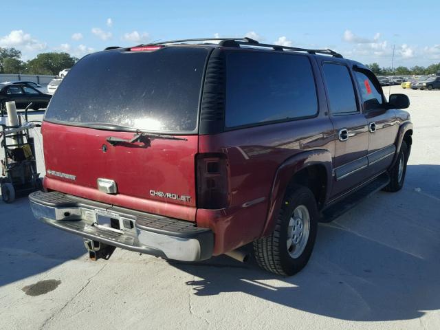 1GNEC16Z32J222920 - 2002 CHEVROLET SUBURBAN C BURGUNDY photo 4