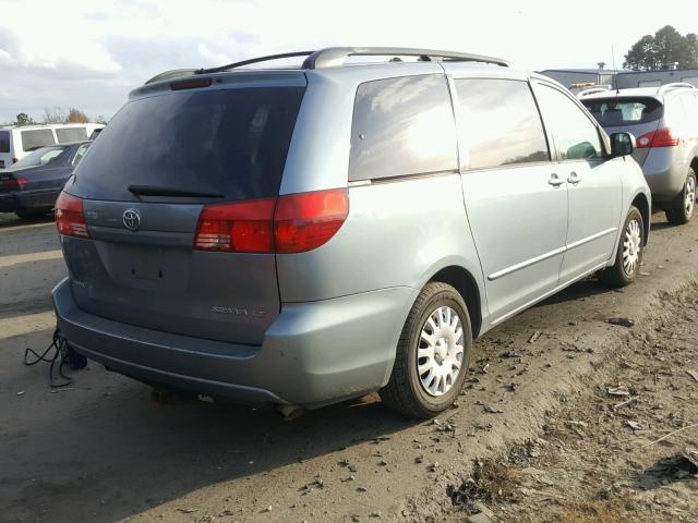 5TDZA23C74S051357 - 2004 TOYOTA SIENNA CE BLUE photo 4