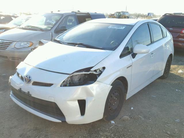 JTDKN3DU8C5377899 - 2012 TOYOTA PRIUS WHITE photo 2