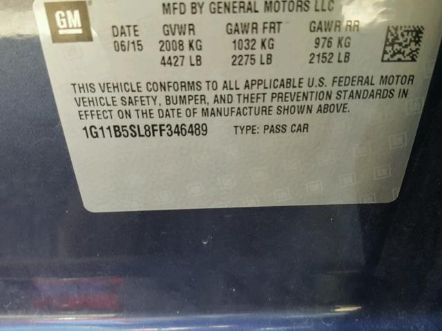 1G11B5SL8FF346489 - 2015 CHEVROLET MALIBU LS Mavi foto 10