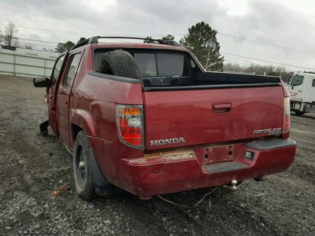 2HJYK164X6H523734 - 2006 HONDA RIDGELINE BURGUNDY photo 3