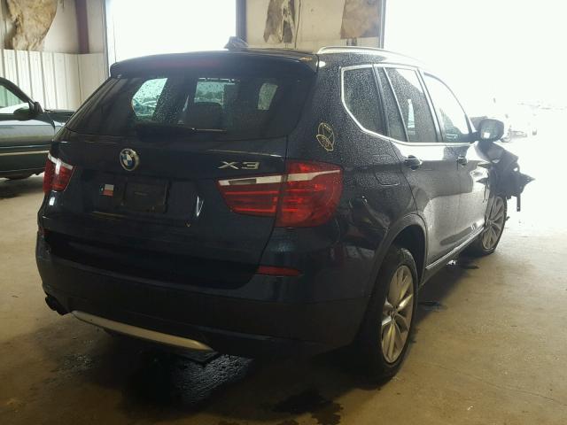 5UXWX9C50D0A20855 - 2013 BMW X3 XDRIVE2 BLUE photo 4