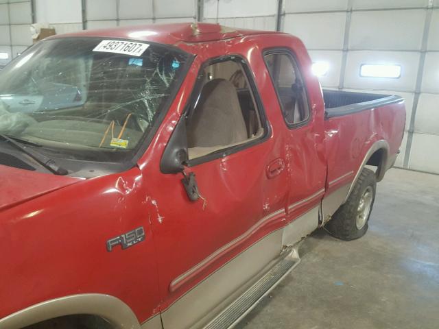 1FTDX18W1VNC89203 - 1997 FORD F150 RED photo 9