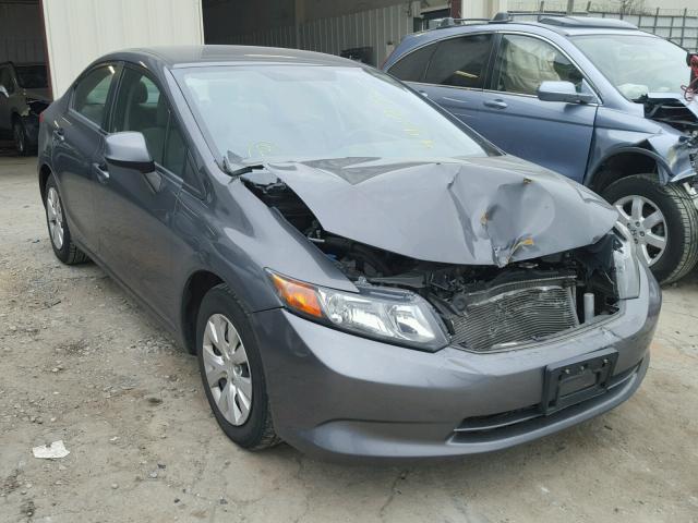 2HGFB2F59CH553492 - 2012 HONDA CIVIC LX GRAY photo 1