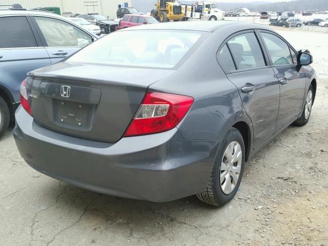 2HGFB2F59CH553492 - 2012 HONDA CIVIC LX GRAY photo 4