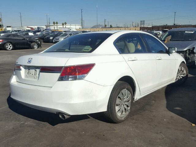 1HGCP2F34BA033913 - 2011 HONDA ACCORD LX WHITE photo 4