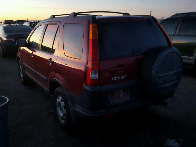 JHLRD68492C001397 - 2002 HONDA CR-V LX MAROON photo 3