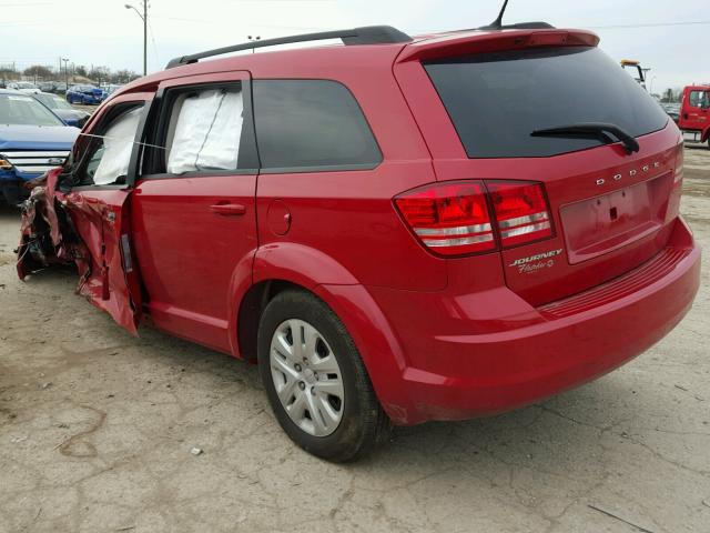 3C4PDCAB9HT579248 - 2017 DODGE JOURNEY SE RED photo 3