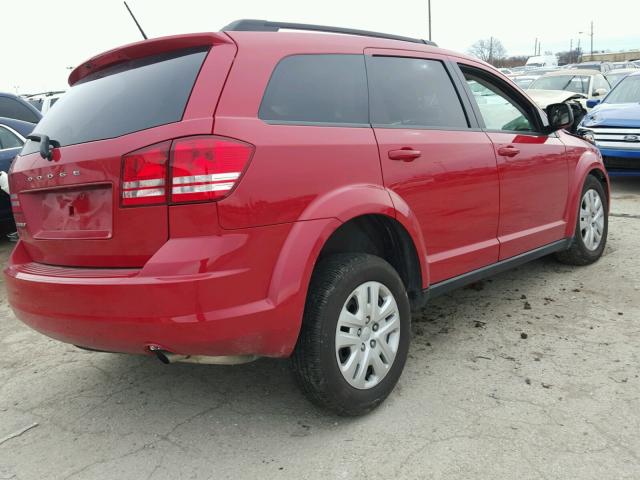 3C4PDCAB9HT579248 - 2017 DODGE JOURNEY SE RED photo 4