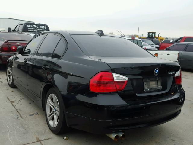 WBAVA37548NL54315 - 2008 BMW 328 I BLACK photo 3