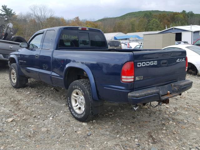 1B7GG32X52S515086 - 2002 DODGE DAKOTA SPO BLUE photo 3