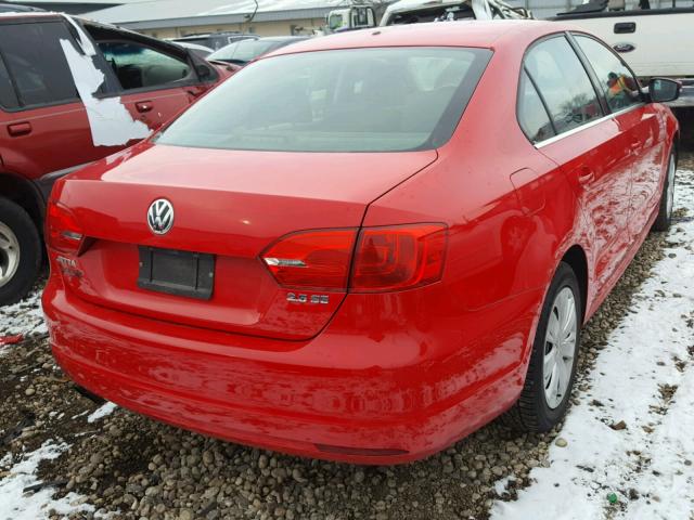 3VWDP7AJ7DM215744 - 2013 VOLKSWAGEN JETTA SE RED photo 4