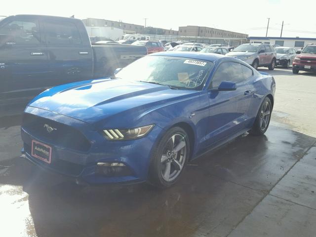 1FA6P8TH0H5344034 - 2017 FORD MUSTANG BLUE photo 2