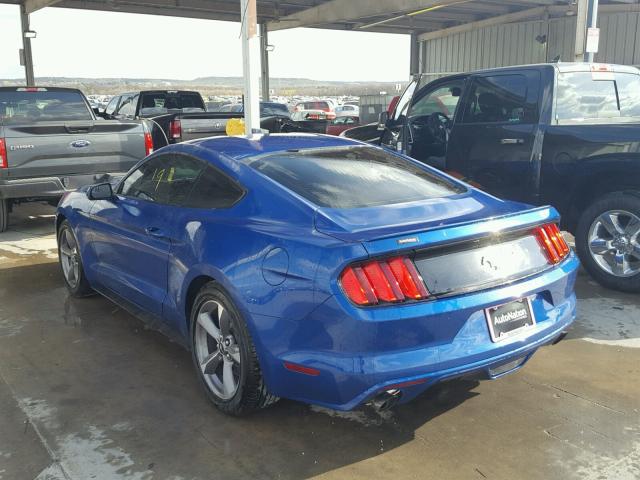 1FA6P8TH0H5344034 - 2017 FORD MUSTANG BLUE photo 3